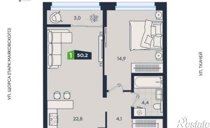 1-комн квартира ул Машинная, 1в/2,  д. 1в/2