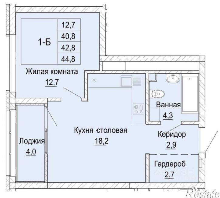 1-комн квартира б-р Владимира Белоглазова, 2в,  д. 2в