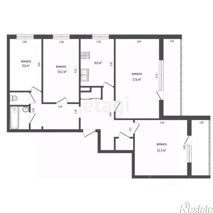 4-комн квартира ул Ясная, 22,  д. 22