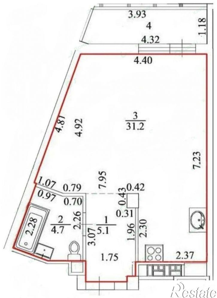 1-комн квартира