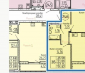 2-комн, 51кв м, этаж 21/25 ул 8 Марта, 204