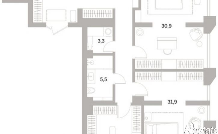 3-комн квартира в новом доме ул Гоголя, 23,  д. 23
