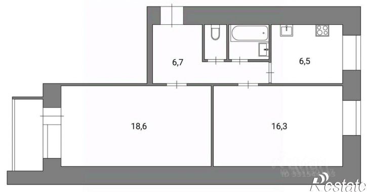2-комн квартира ул Папанина, 3,  д. 3