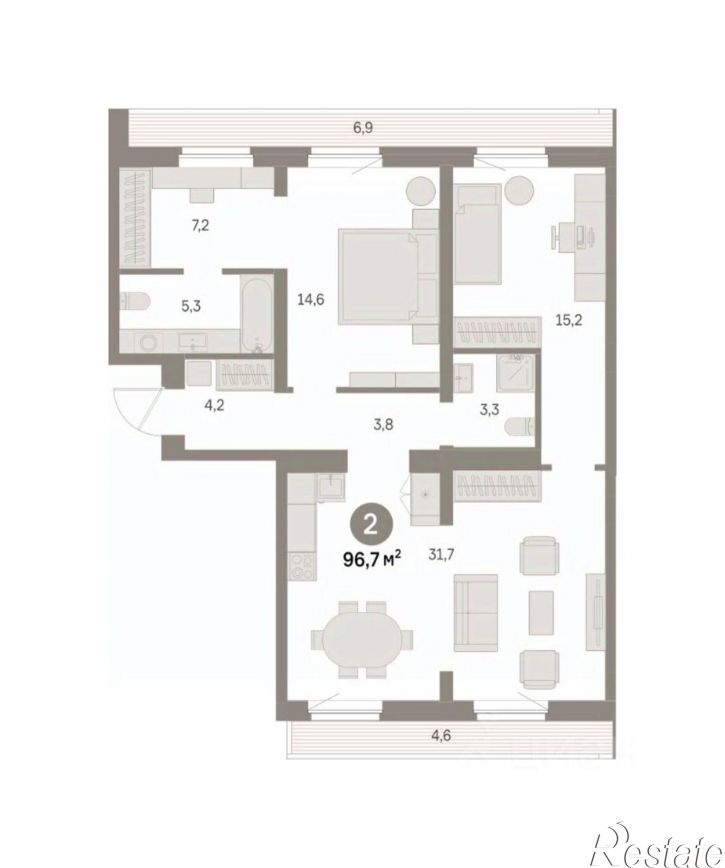 2-комн квартира в новом доме ул Можайского, 5б,  д. 5б