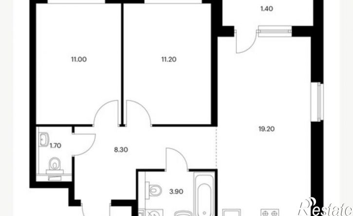 2-комн квартира Полимерный пер, 13,  д. 13