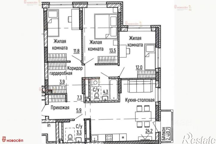 3-комн квартира ул Бакинских комиссаров, 33А/5,  д. 33А/5