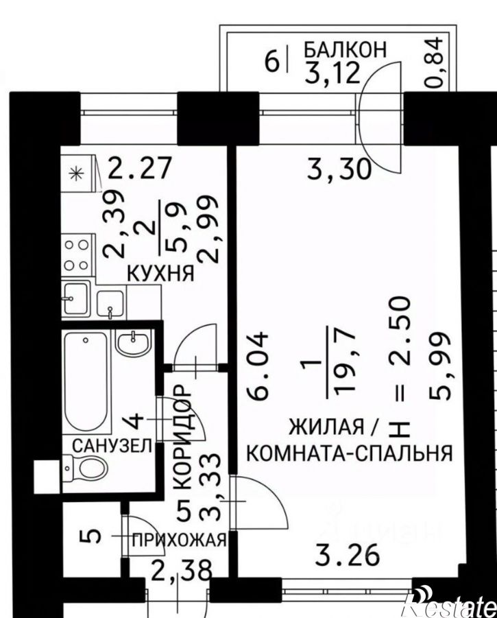 1-комн квартира ул Гурзуфская, 34,  д. 34