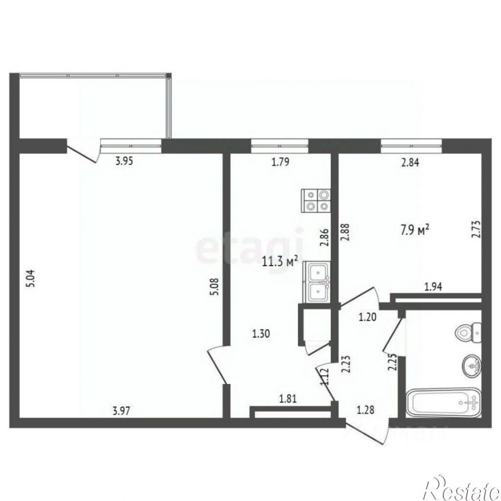 2-комн квартира улица Академика Бардина, 37,  д. 37