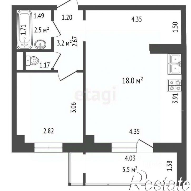 1-комн квартира улица Академика Парина, 13/3,  д. 13/3