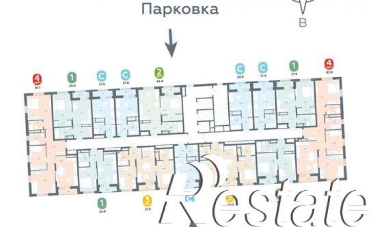 1-комн квартира в новом доме улица 40-летия Комсомола, 2А,  д. 2А