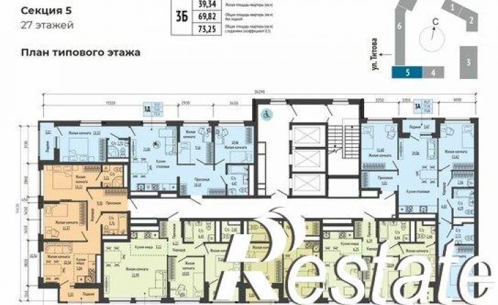 2-комн квартира в новом доме улица Титова, 19В,  д. 19В