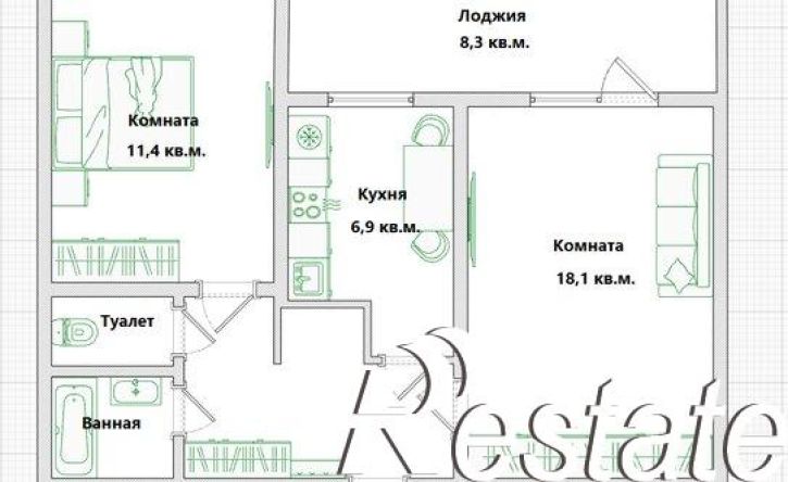 2-комн квартира улица Зенитчиков, 16,  д. 16
