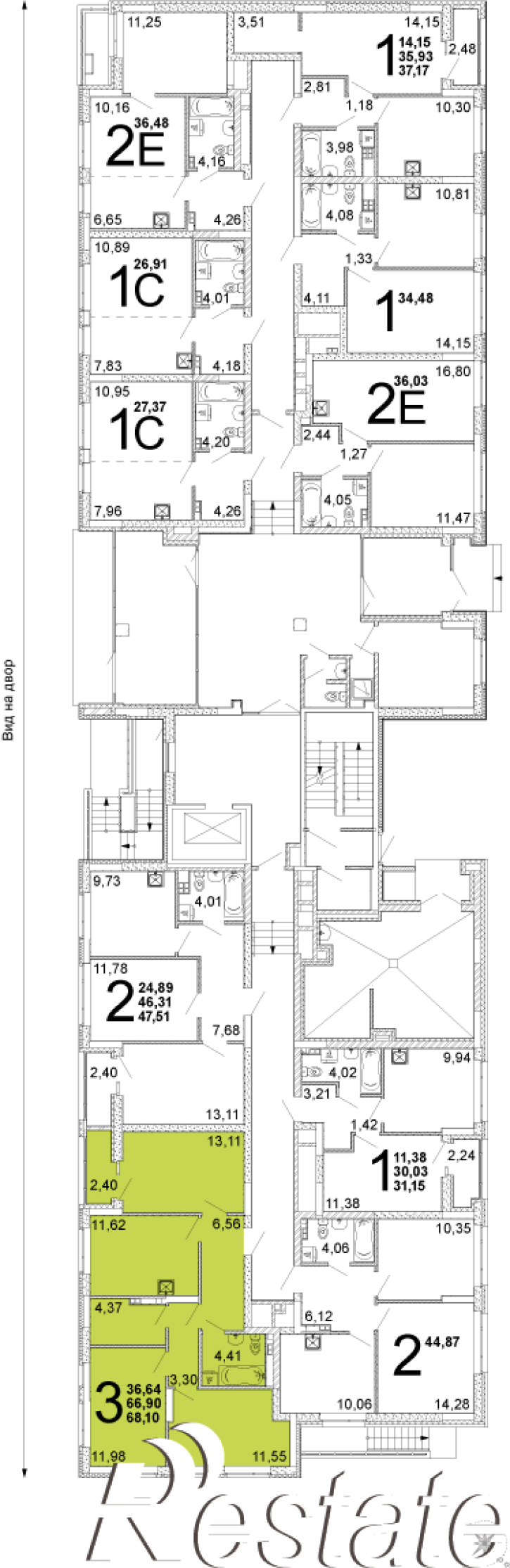 3-комн квартира в новом доме улица Академика Ландау, д. 16.1.2
